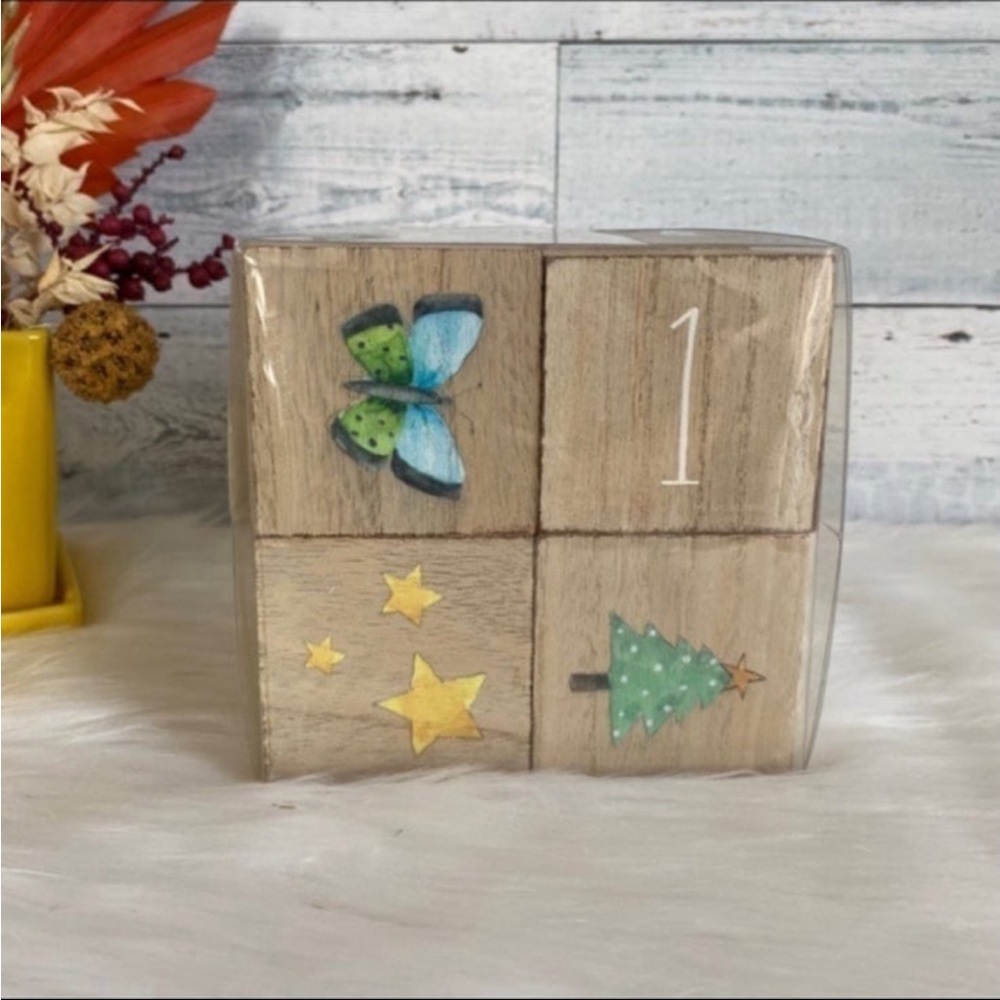 Rae Dunn Baby Milestones Wooden Block Calendar